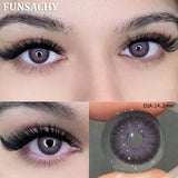 Qfdian  1 Pair Color Contact Lenses for Eyes Green Colored Lense Natural Eyes Contact Fashion Lenses Yearly Beauty Makeup Lens