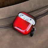 Qfdian Lovely Black Red Gradient Soft Case With Keychain Fall Prevention Lanyard Earphone Cover for AirPods 1 2 3 4 Pro 2 TPU Shell
