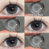 Qfdian  2PCS Colored Contact Lenses New Blue Prescription Contact Lenses Fashion Pupils Cosmetics Eye Color Lenses Myopia Brown