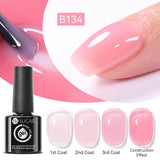 Qfdian 7ml Crystal Jelly Nude Rubber Base Gel Transparent Semi-permanent Varnish UV LED Construction Gel Nail Art Manicure