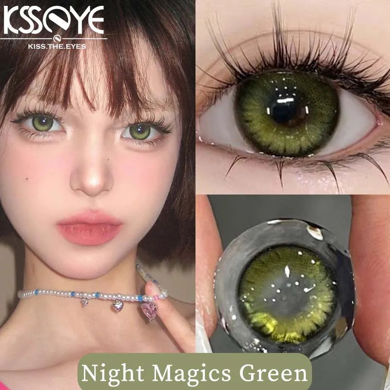 Qfdian 1 Pair Hot sales Color Contact Lenses with Diopter Myopia Eyes Halloween Cosplay Contacts Lens  Makeup Yearly