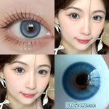 Qfdian  2pcs Myopia Color Contact Lenses for Eyes with Prescription Beauty Pupils Makeup Eye Color Lenses Fashion Blue Lenses