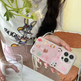 Qfdian Magnetic cute cartoon cake bracket cover for iphone 12pro 13 14promax 15pro 15 14 pro max pink funda lovely animals phone case