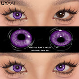 Qfdian 1 Pair Cosplay White Colored Contact Lenses Black Lenses Halloween Beauty Makeup Lens Vampire Red Lenses Anime Colorcon