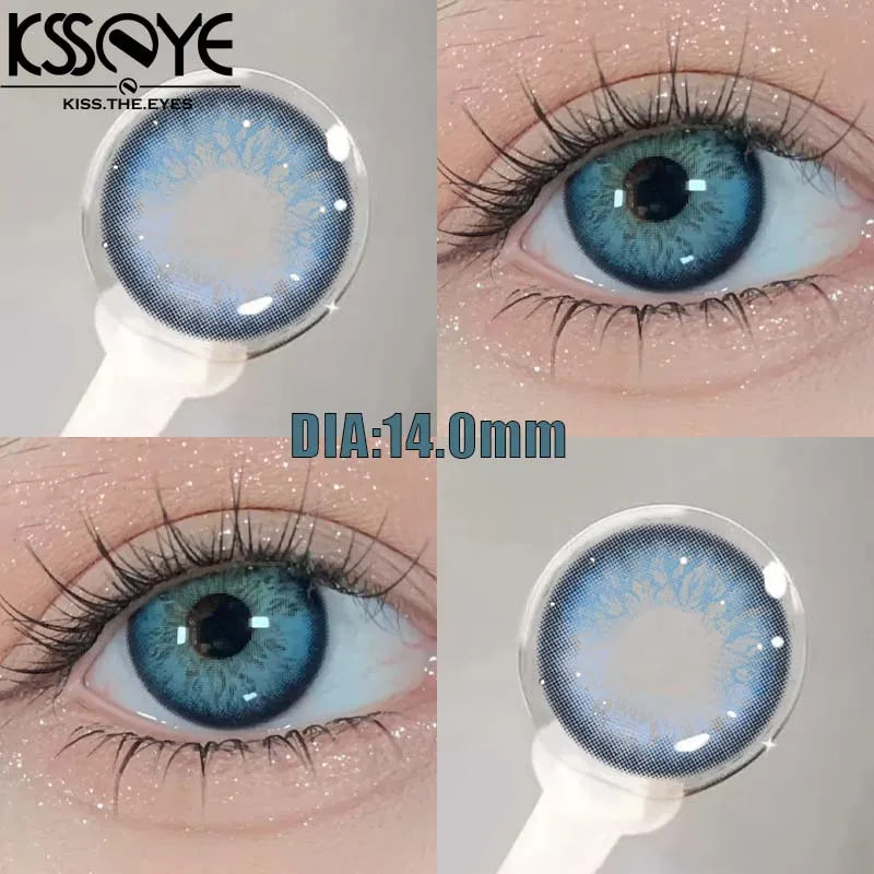 Qfdian 1 Pair New Style Colored Contact Lenses with Diopter Myopia Eyes Pink Contacts Lens Beauty Puppiletes Makeup Yearly