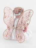 Pearl-core beige embroidered Flowers Baby and child Fairy wings Handmade lace wings Dress up quality carefully crafted wings for