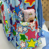 Qfdian High-capacity Ins Women Students Backpack Sweet Kawaii Casual All Match Schoolbags Harajuku Y2k Aesthetic Star Print Backpacks