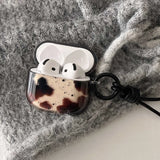 Qfdian Gradient transparent animal graffiti TPU protection cover with keychain anti loss rope case for airpods 4 3 2 1 pro 2 soft cases
