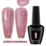 Qfdian  15ml UV Gel Nail Polish Semi Permanent Gel Varnish Enamel Brown Nail Gel Design Red Nails Art Nude Color Glitter Manicure