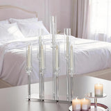 Qfdian  Acrylic Candelabra Centerpiece for Tables Wedding,Clear 7 Arm Candle for Party,Brithday,Baby Shower,Halloween,Christmas candelab