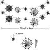 Qfdian  Spider Web Banner Garland Black Halloween Decorations Hanging Cobweb Spiderweb Haunted Mansion for Spooky Birthday Horror Home