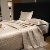 Qfdian 3Pcs Luxury Lyocell Cotton Soft Silky Embossing Quilted Bedspread, Bed Cover, Mattress Topper Coverlet, Bed Sheet, Pillowcases