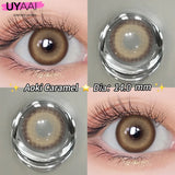Qfdian  1 Pair Yearly Beauty Fashion Lenses Colored Contact Lenses for Eyes Blue Eyes Lenses Natural  Gray Lens Brown Lens