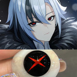 Qfdian 1pair Genshin Arlecchino Cosplay Color Contact Lenses Halloween Scary lens Softlens