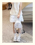 Qfdian Women Students Kawaii Cute Mini Backpack Preppy Sweet Flower Print Chic Schoolbags Korean Y2k Aesthetic Fashion Girls Backpacks