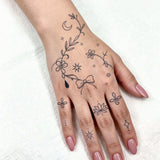 Qfdian  Tattoo Sticker Temporary Tattoo Butterfly Line Waterproof Collarbone Elegant Body Art for Men Women