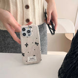 Qfdian Winter ins points bowknot cloth phone case for iphone 15pro 14 13 15 16 pro max 14promax 16ProMax 13pro 2 colors cover shell