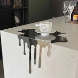 Qfdian  Minimalism Stainless Steel Flowing Water Droplet Decoration Reflective Surface Artwork Desktop Decoration Home Decoration