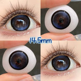 Qfdian  2PCS/Pair Pearl Series Color Contact Lenses For Big Eyes Beauty Blue Makeup Lens 14.5mm Purple Pupils Cute Black Lens