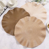 Qfdian Round Braided Placemats Set of 8 Round Table Mats for Dining Tables Natural Woven Heat Resistant Place mats 15 Inch