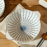 Qfdian  Japanese Double Ear Soup Noodle Bowls, Household Kitchen Restaurant Supplies, Tableware, Salad Fruit Soup Phnom Penh Bowls , 1Pc