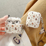 Qfdian Korea Ins Lovely Sit Dog Silicone Soft Case for AirPods 1/2/3/4 Pro 2 Wireless Bluetooth Earphone Charging Box Protection Coque