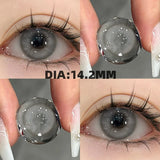 Qfdian 1 Pair Contact Lenses With Degree Large Diameter Myopia Cosmetic Natural Color Brown Lense Beauty Pupil