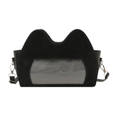 Qfdian Y2k Aesthetic Transparent Women's Handbags Fashion Kawaii Cat Ears Shoulder Bag Japanese All Match Ins Trendy Crossbody Ita Bags