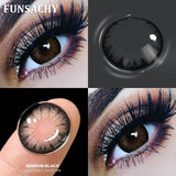 Qfdian  1Pair New Colored Contact Lenses for Eyes Big Black Eye Lens Natural Yearly Cosmetics Beauty Women Men Pupils Fast Ship