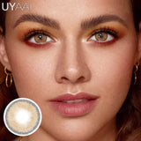 Qfdian 1 Pair Colored Contact Lenses for Eyes Natural Brown Lenses Beauty Lenses Gray Lenses Eye Contact for Woman Quality Lens
