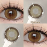 Qfdian  1 PAIR Big Brown Contact Lenses for Makeup Eyes Big Black Lenses Myopia Color Contact Lenses Belleza Pupils Grey Lenses