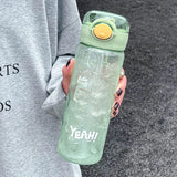 Qfdian  500/600ML Large Capacity Plastic Straw Water Bottles For School Sports Water Bottle BPA Free Portable Leak-proof Drinkware Cup