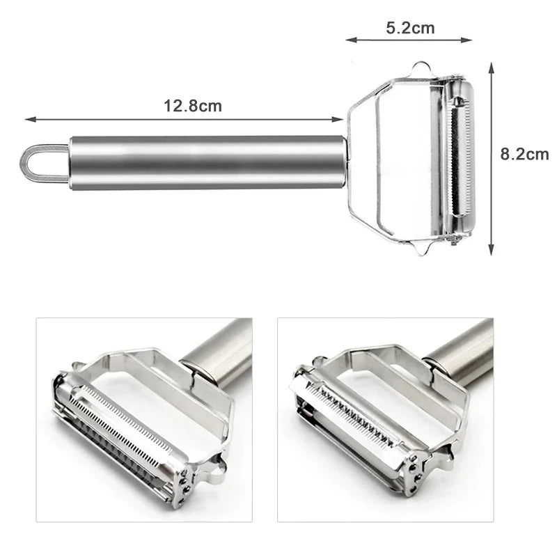 Qfdian Stainless Steel Peeler Fruit Vegetable Melon Potato Carrot Cucumber Multifunction Grater Julienne Peeler Slice Home Kitchen Tool