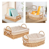 Qfdian Woven Storage Baskets Kitchen Organizer Handwoven with Handles Cosmetic Box for Breakfast Fruit Bedroom Bathroom Home Decorative