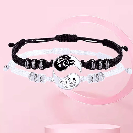 Fashion Dragon Figure Yin Yang Bracelet Couple Adjustable Bracelets Boyfriend Girlfriend Valentine's Day Friendship Jewelry