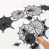 Qfdian  Spider Web Banner Garland Black Halloween Decorations Hanging Cobweb Spiderweb Haunted Mansion for Spooky Birthday Horror Home