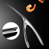 Qfdian 1pcs Stainless Steel Shrimp Peeler Prawn Shrimp Deveiner Fishing Knife Lobster Shell Remover Peel Device Kitchen Seafood Tools