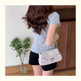 Qfdian Fashion Women Sweet Kawaii Top-Handle Bags Korean All Match Fairy Shoulder Underarm Bag Office Lady Elegant Purses and Handbags