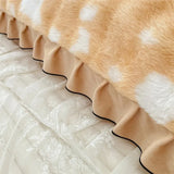 Qfdian  Thickened rabbit plush warm long pillowcase autumn and winter extended envelope pillowcase, no pillow core