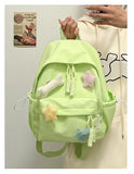 Qfdian Women Students Simple All Match Kawaii Backpack Sweet Cute Star Bone Schoolbags Casual Y2k Aesthetic Fashion Preppy Backpacks