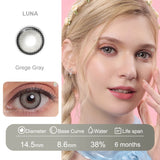 Qfdian（0~-6.0）Magister Colorcon 1 Pair Color Contact Lenses with Degree Myopia Lenses Grey Lenses Cosmetics Contact Lens Fast Delivery
