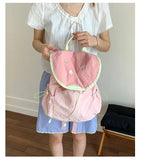 Japanese Letter Embroidery Schoolbags Y2k Aesthetic Student Casual Travel Backpacks Contrast Color Sweet Kawaii Bags for Women