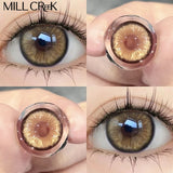 Qfdian Mill Creek 2pcs/Pair Colored Contact Lenses For Big Eyes Myopia Yearly Annual Color Cosmetic Lens Cosplay Beauty Pupils Diopters