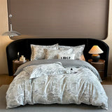 Qfdian 600TC Egyptian Cotton Flowers Butterfly Print Bedding Set Single Double Queen King Size Duvet cover Set Bed Sheet Pillowcases