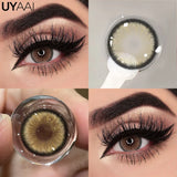 Qfdian  Color Contact Lenses For Eye Cosmetic Black Lens Makeup Beauty Green Eyes Contact Natural Brown Contact Eyes Makeup