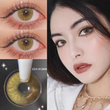 Qfdian 1 Pair New Lenses with Myopia Degree Grade 0.00- 8.00 Pink Blue Grey Beauty Pupilentes Soft Lens Yearly ﻿