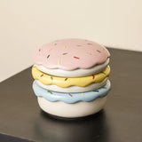 Qfdian  Hamburger-Shaped Ceramic Sauce Dish Creative Multi-Purpose Snack Stackable Plate Afternoon Tea Birthday Gift Food-grade Glaze