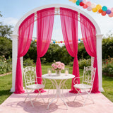 Qfdian  Burgundy Curtains Sheer 6 Panels-2.42ft×7ft Long Chiffon Backdrop Curtain Chiffon Wedding Drapes Tulle Fabric Curtains for Weddi
