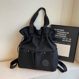 Qfdian New Fashion Leisure Backpack Single Shoulder Large Capacity Simple Commuter Bag Student All Match High Appearance Level Backpac