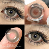 Qfdian  Color Contact Lenses for Eyes 1 Pair Gray Fashion Cosmetic Lenses Green Pupils Gray Natural Eye Contacts Women Eye Lens